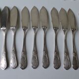 Set of 12 silver-plated fish knives, 'REX' goldsmith's work