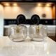 Pair of vintage smoked glass wall lights