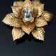 Masca floral wall lamp, metal with gold leaf, 1970