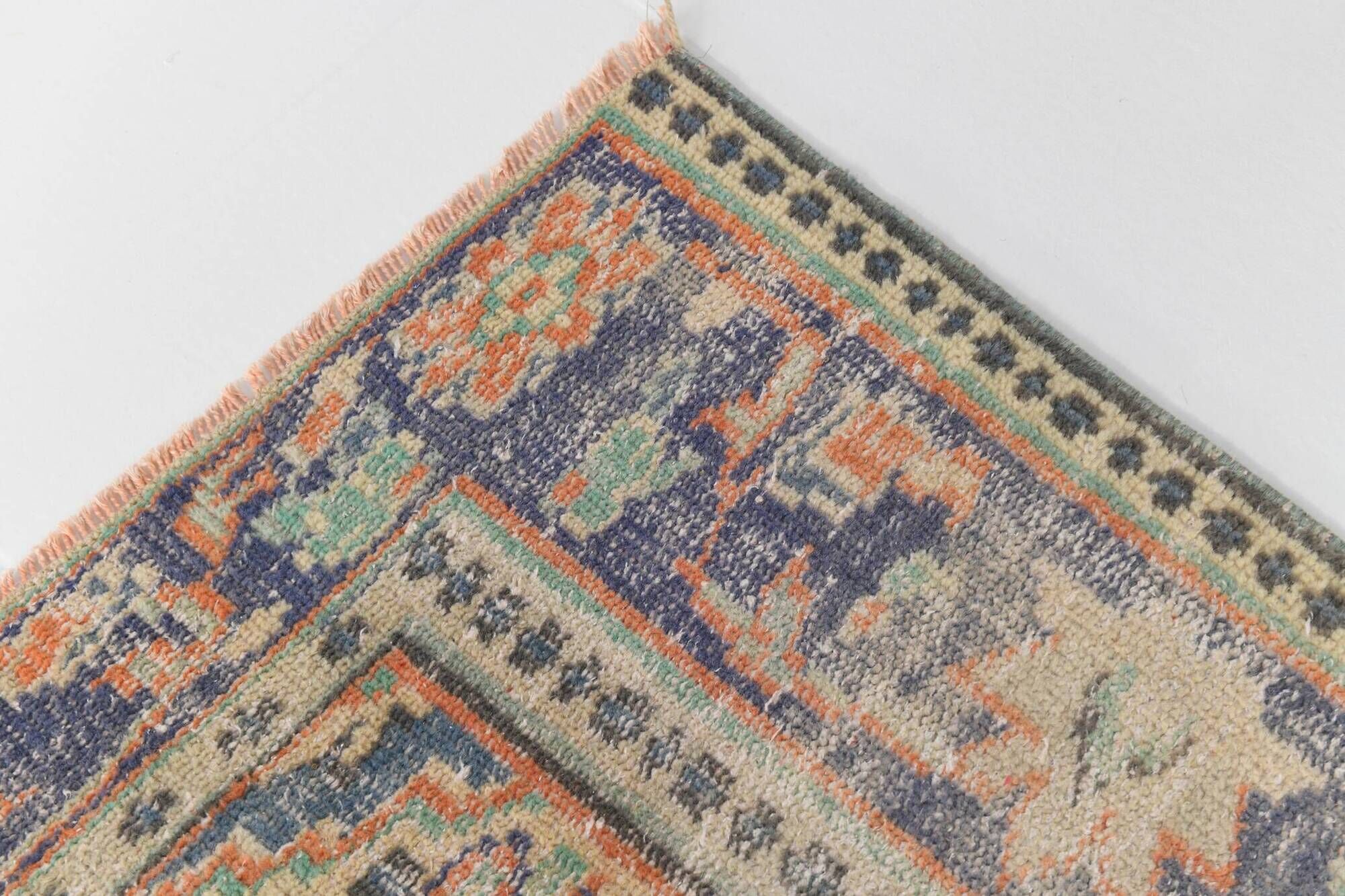 Apricot Tones Pastel Handwoven Turkish Vintage Carpet Rug, 177x273 Cm