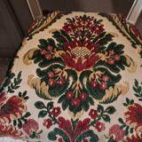 Empire style chair redone in velvet fabric, old floral pattern, 1900