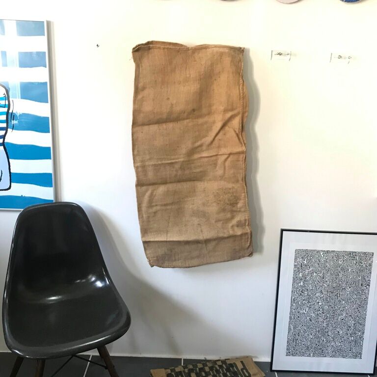 Authentic and old burlap bag 3 FARINE B.B