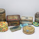 Set of eighty-two metal food boxes 1940'
