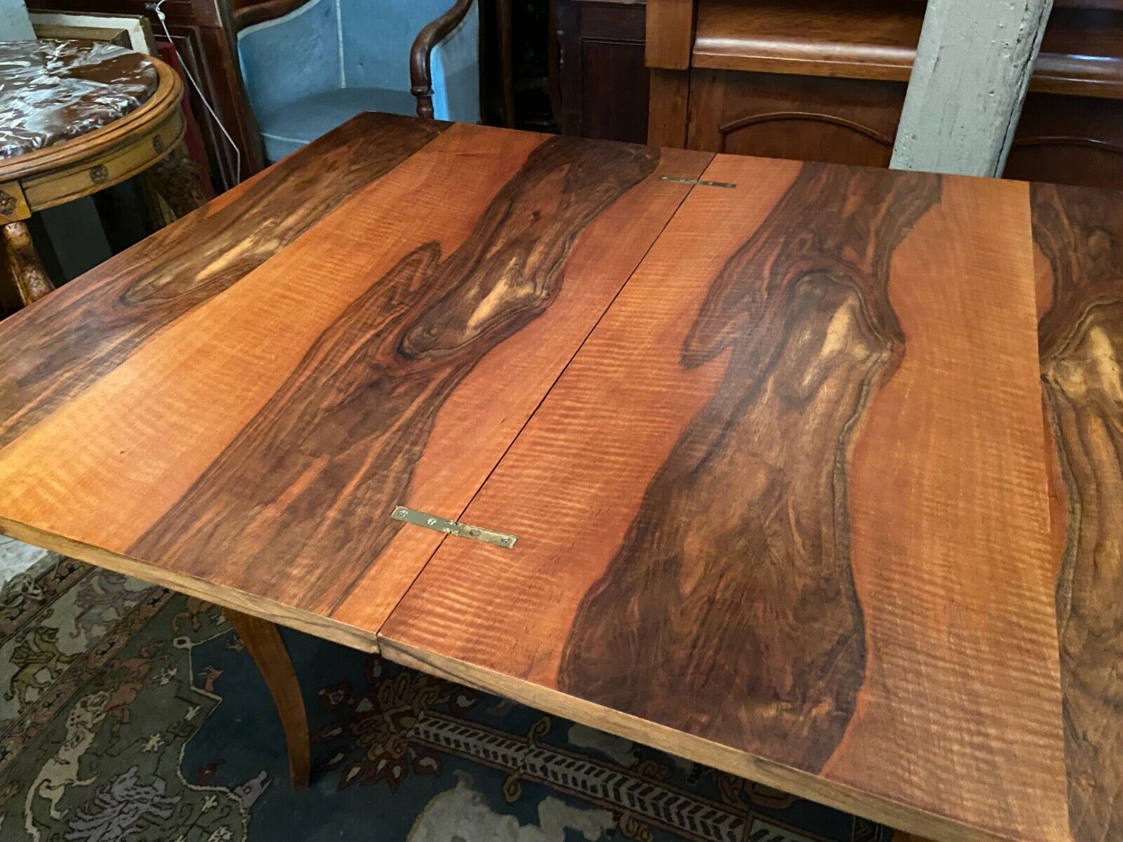 Table console tray wallet walnut sofa back design Vintage 1950