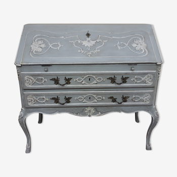 Slope desk Louis XV patinated gray