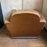 Vintage club armchair in brown fabrics to restore