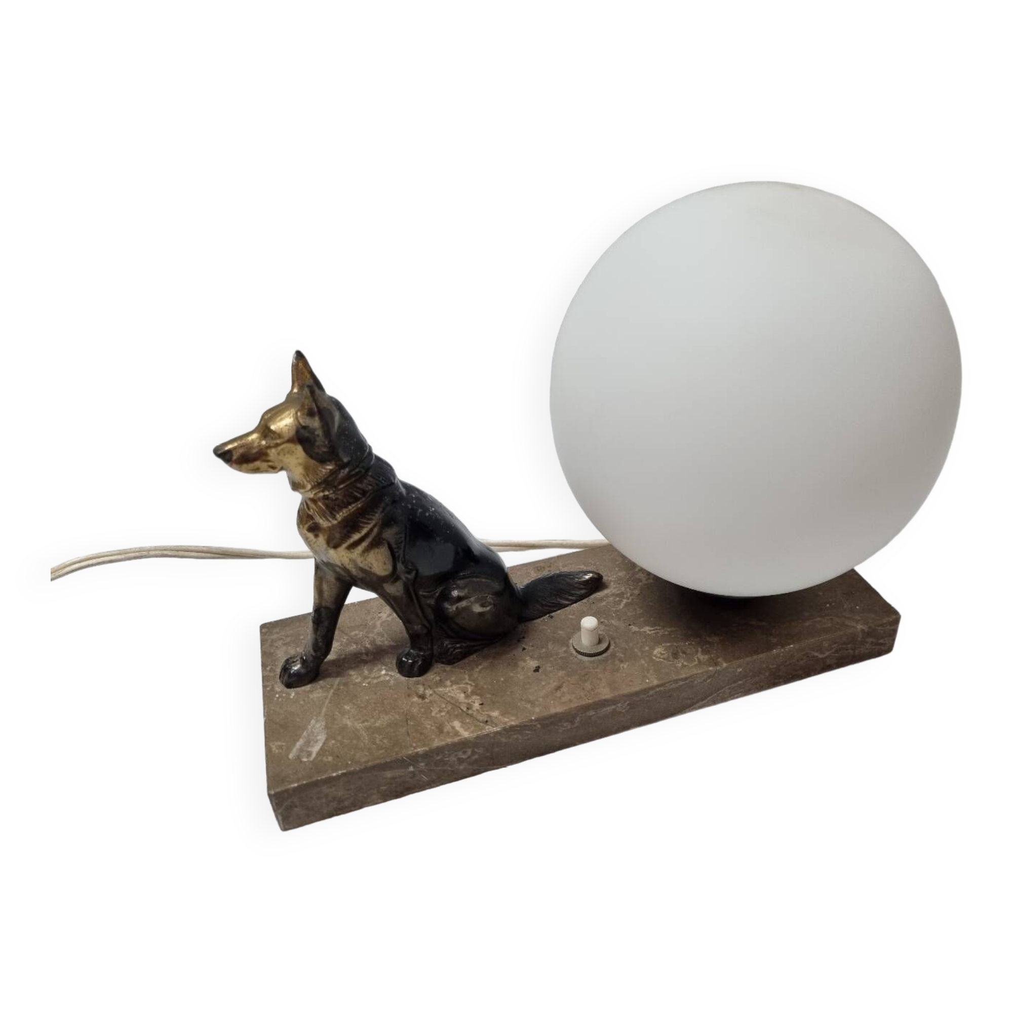 Art deco dog ball lamp, 1930