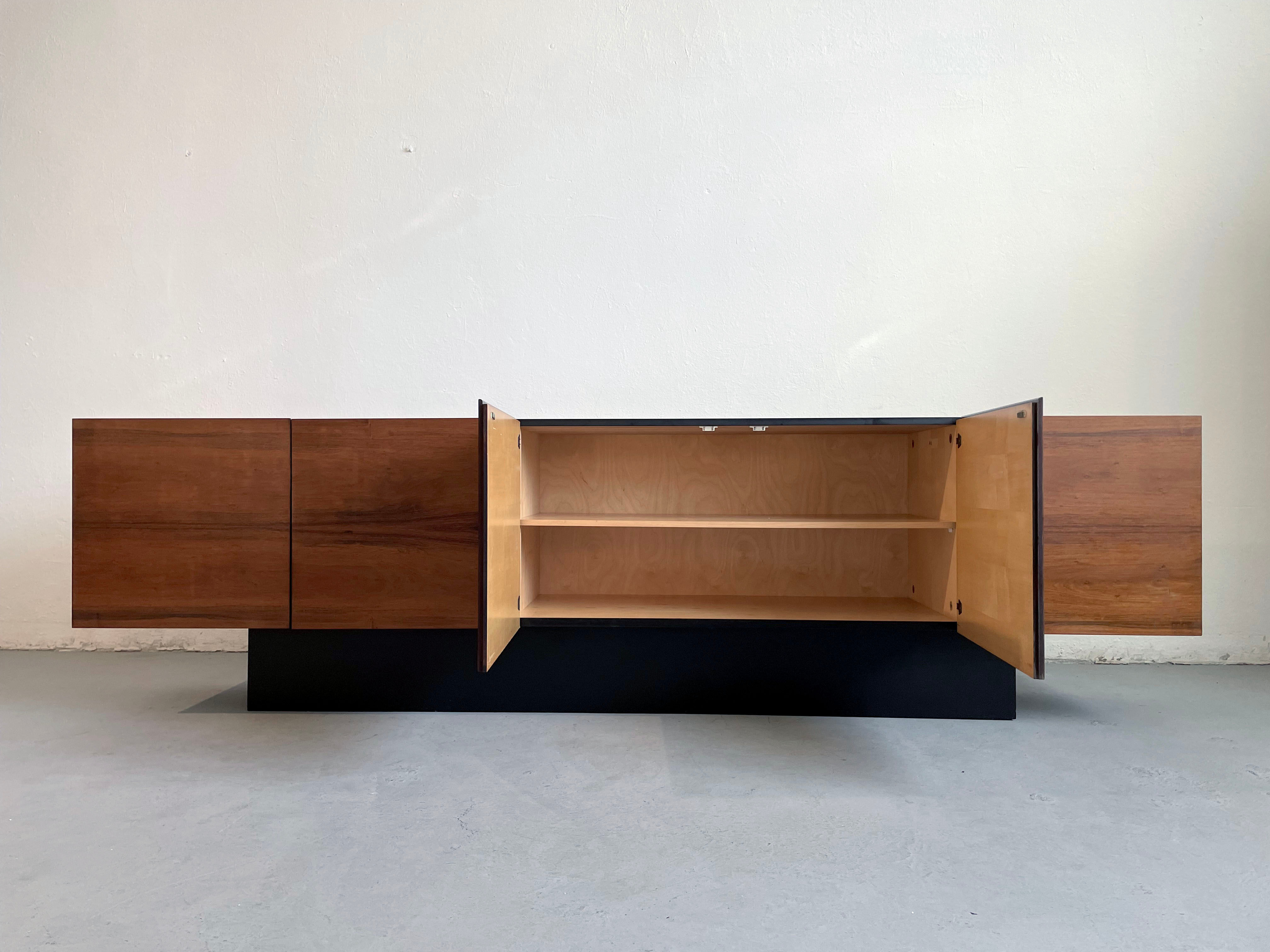 Mid century modern sideboard credenza brazilian rosewood veneer