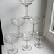 Set of 6 small champagne glasses in crystal engraved 50s