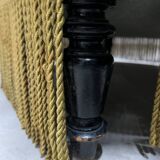 Khaki green velvet toad armchair