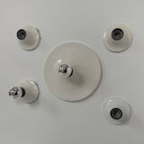 Set of 5 vintage wall lights, white lacquered metal, Germany, 1970.