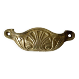 Old shell drawer handle in gilded brass