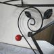 Coat rack, hat rack, wrought iron, 3 wooden balls