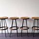 Ensemble de 4 tabourets en rotin pour Rohé Noordwolde, Pays-Bas 1960