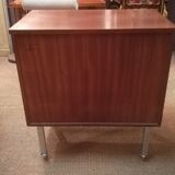 Commode en palissandre et métal brossé