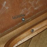 4 BAUMANN N°12 chairs in black skai and light beech
