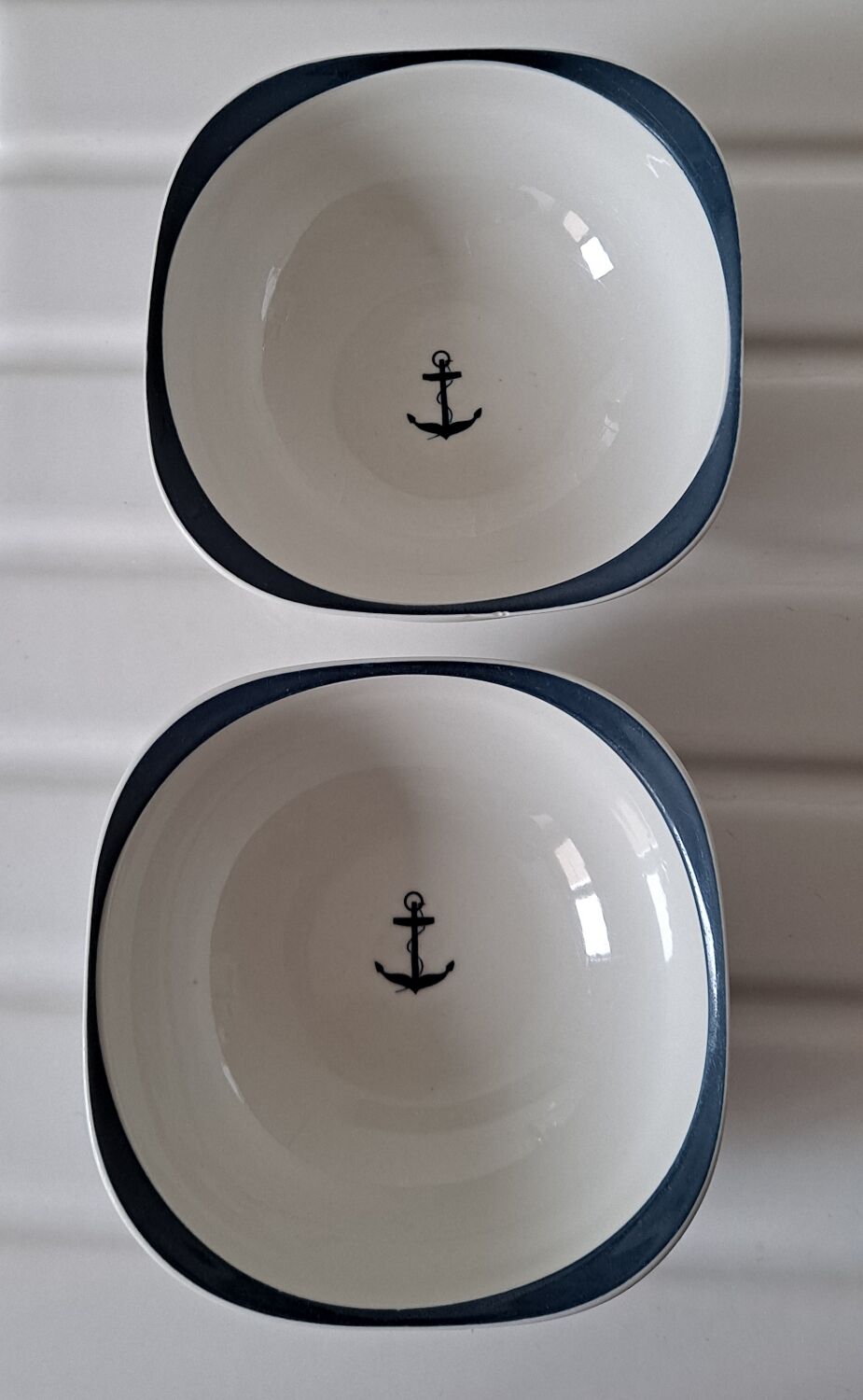 Bowls cups anchor decoration Sarreguemines