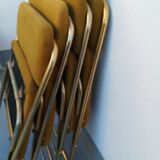 4 folding gold vintage Eyrel chairs