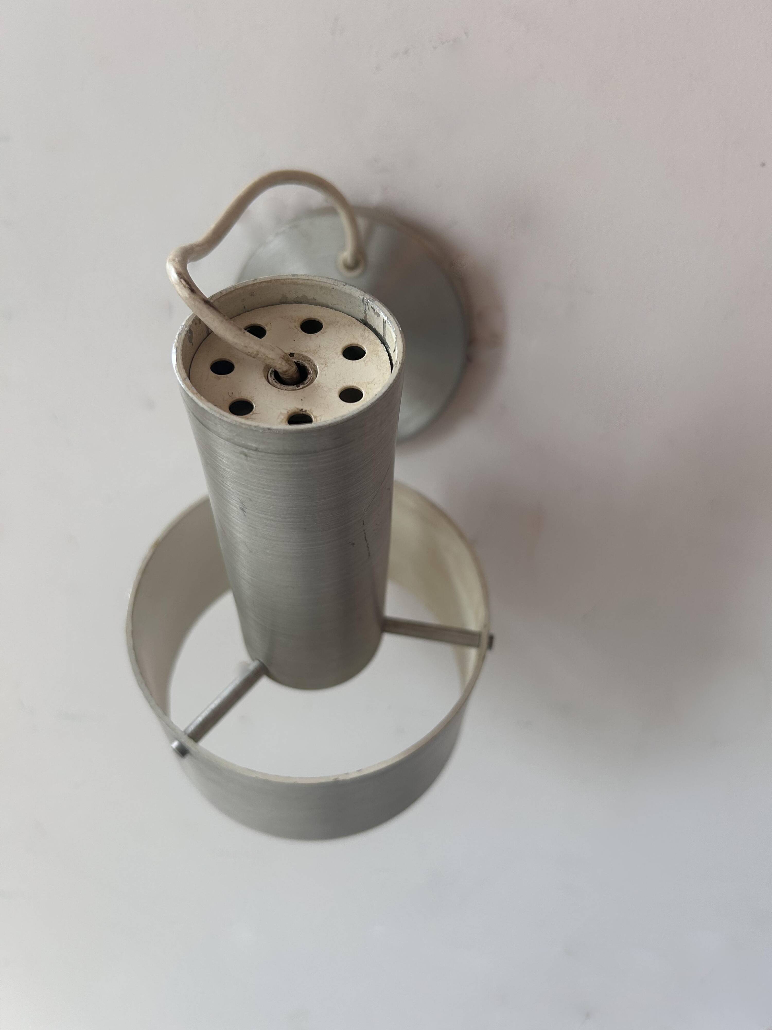 Vintage adjustable wall light, brushed aluminum, France 1970