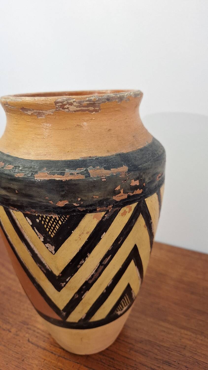 Signed Breton terracotta vase