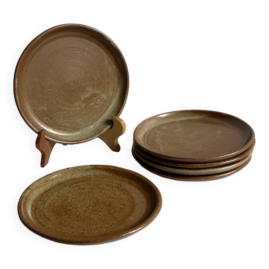 Service 18 Assiettes En Grès Sahara - 6 Assiettes Plates, 6 Creuses, 6 à Dessert | Lavable Lave-vaisselle, Pour 6 Personnes