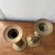 2 large brass candle holders