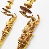 1950's Solid brass 'Swan' wall sconces