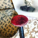 Large Napoleon III hat holder in blackened wood and red velvet. Old hat display. 1900s. Old fashion