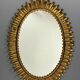 Midcentury bohemian Hollywood Regency Spanish gilt metal sun mirror, 1960s