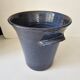 Blue glazed ceramic ice bucket for champagne and wine