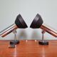 Pair of chromed metal wall lights, Boulanger, 1970s