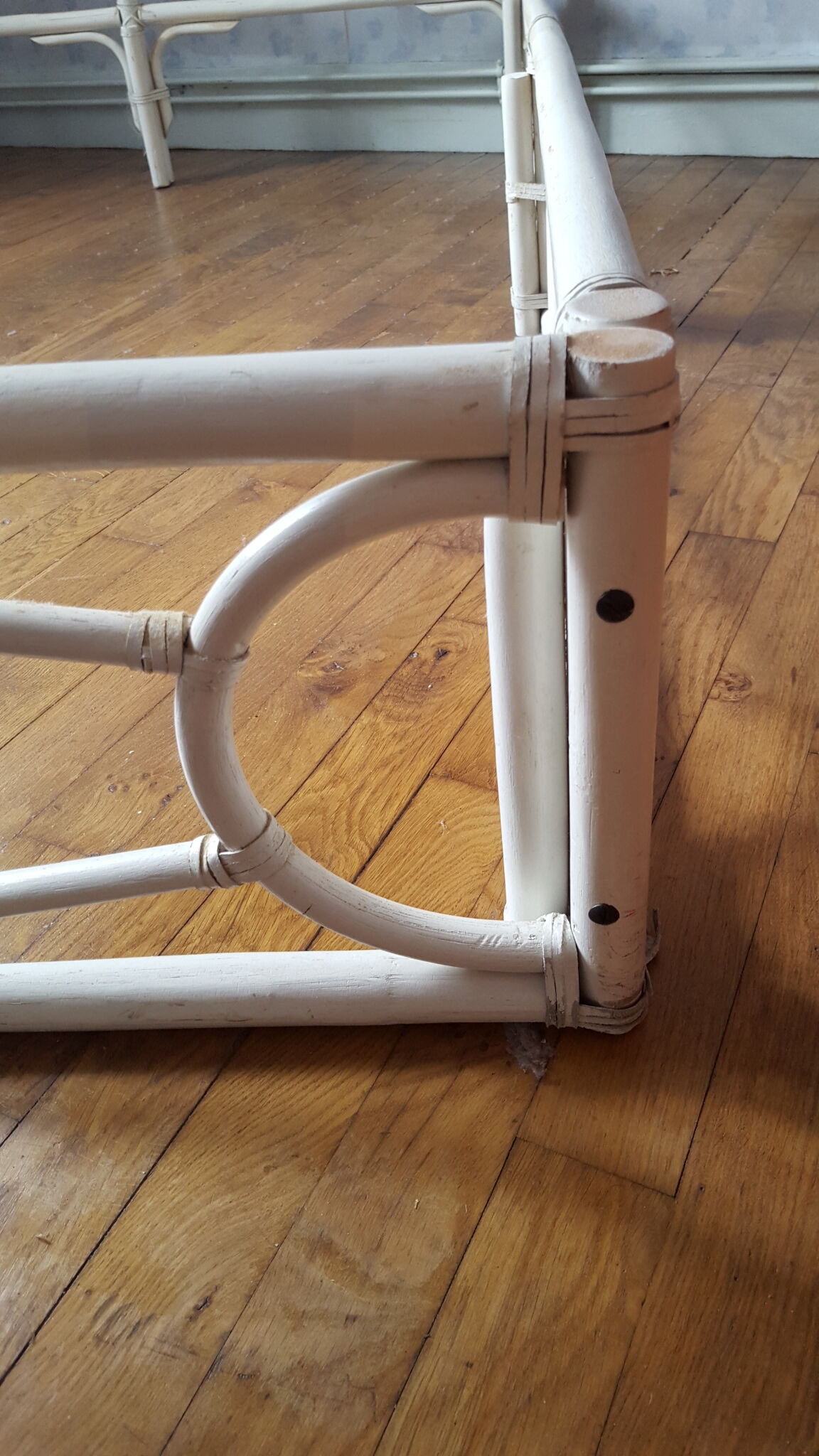 Rattan bed 2 seats vintage 70