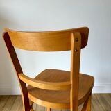 set of 4 Thonet bistro chairs in curved wood honey Mid-Century 50s