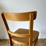 set of 4 Thonet bistro chairs in curved wood honey Mid-Century 50s