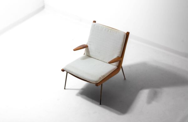 Chaise longue minimaliste « Boomerang » par Peter Hvidt & Orla Møgaard, Danemark