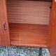 Pair of vintage mahogany sideboards with square metal legs from the 60s