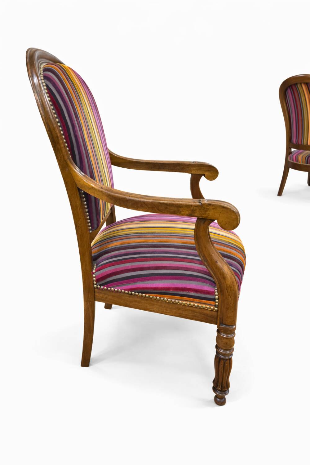 Antique carved wooden armchair, Louis-Philippe style