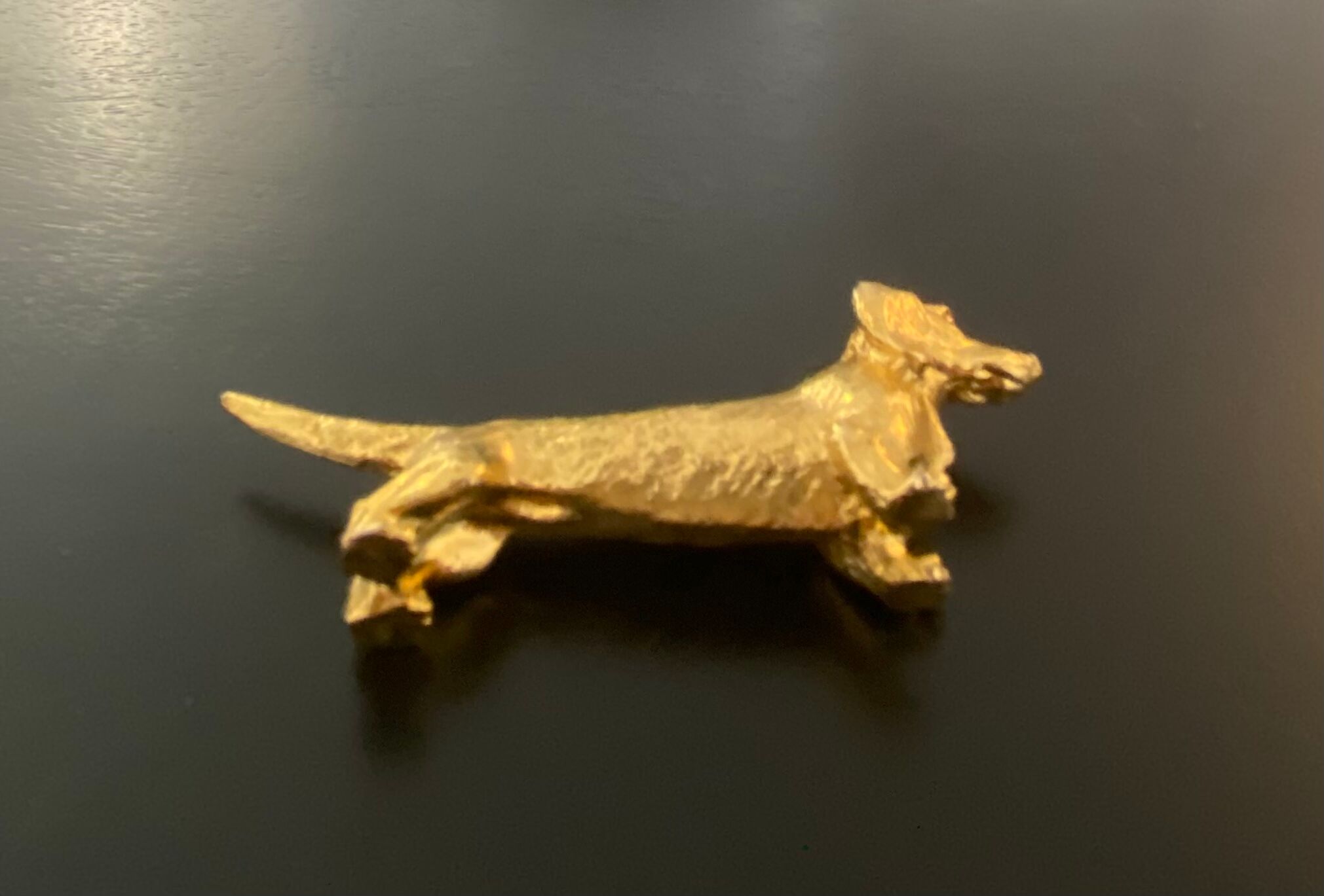 6 knife holders Dachshunds gilded metal