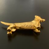 6 knife holders Dachshunds gilded metal