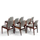 Set de 8 chaises 62 en palissandre par Arne Vodder