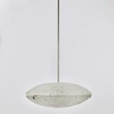 Mid-century Textured Glass and Nickel Kalmar Discus Chandelier, Austria, 1950s