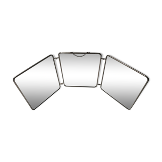 Miroir triptyque barbier vintage 78x30cm