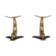 Solid brass dolphin console feet.