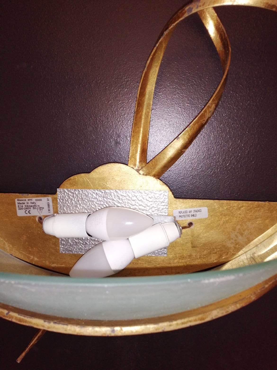 Pair of 70s wall lamps by malka