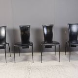 Set of 4 post modern dining chairs by Arper Italy, 1980s