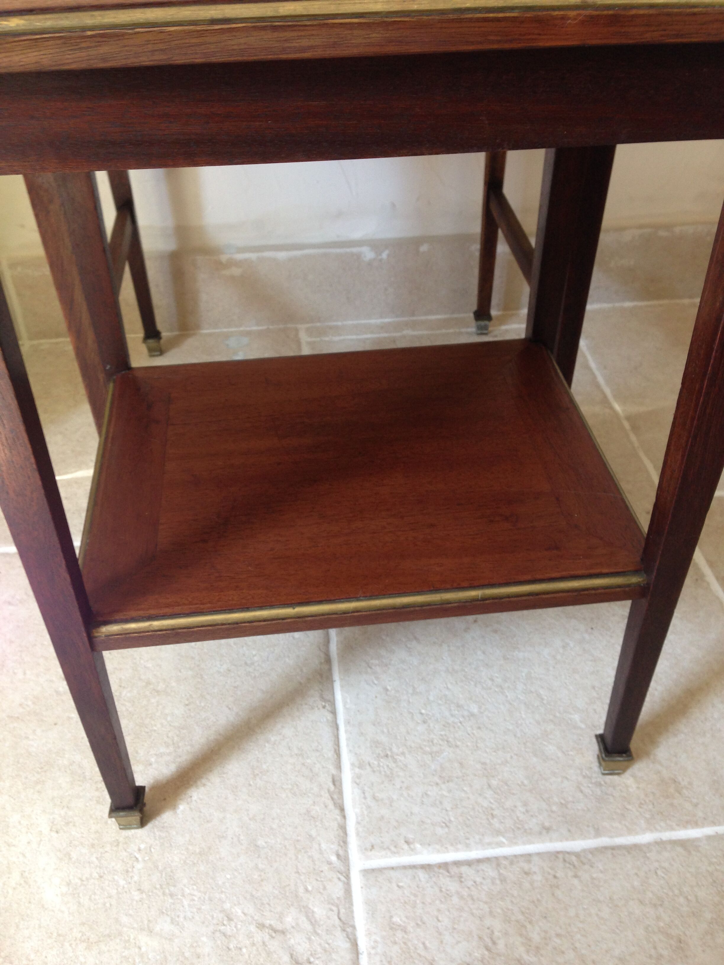 Table trundle strapping brass circa 1900