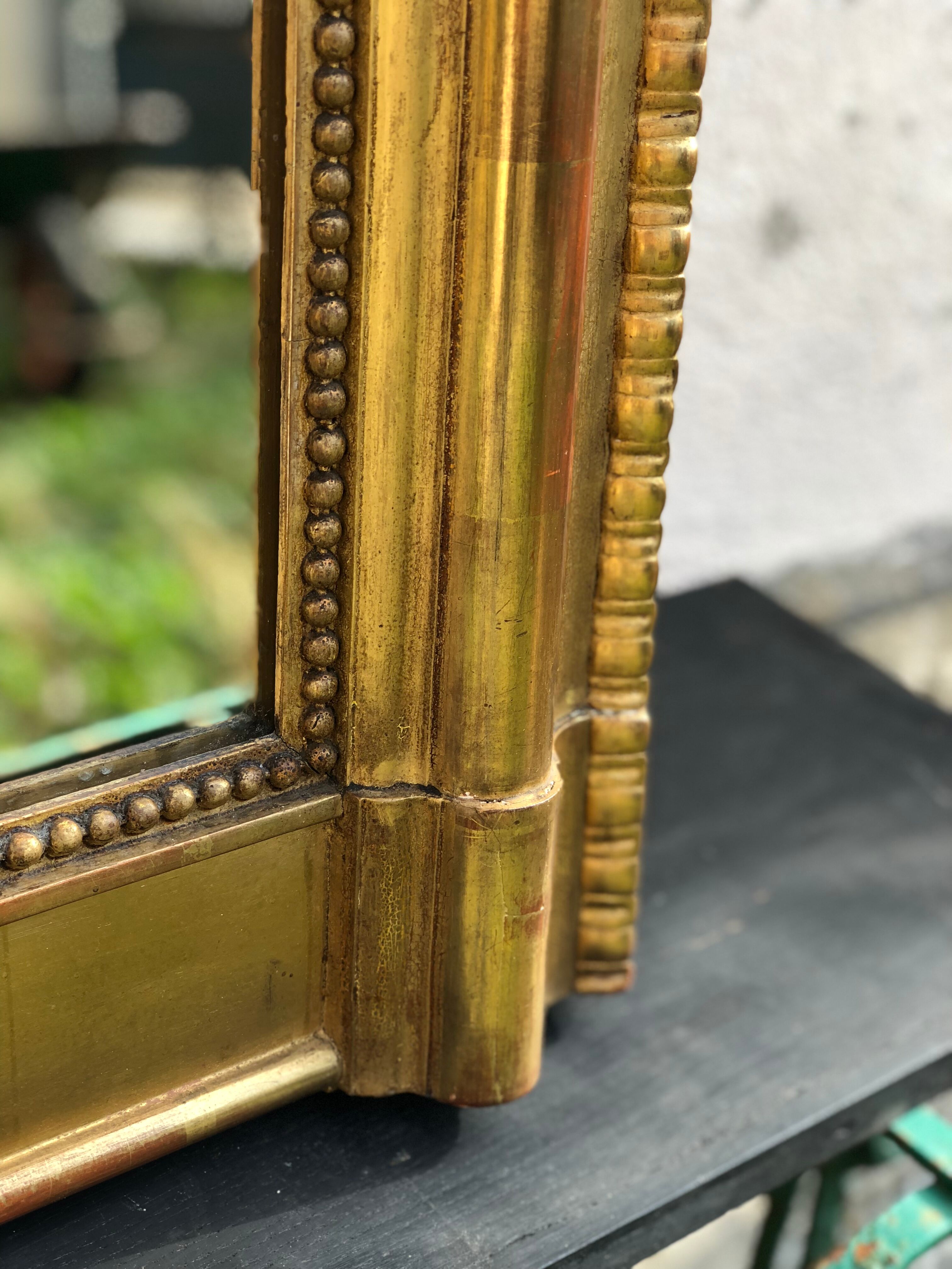 Louis Philippe period mirror gilded gold leaf 144x94cm