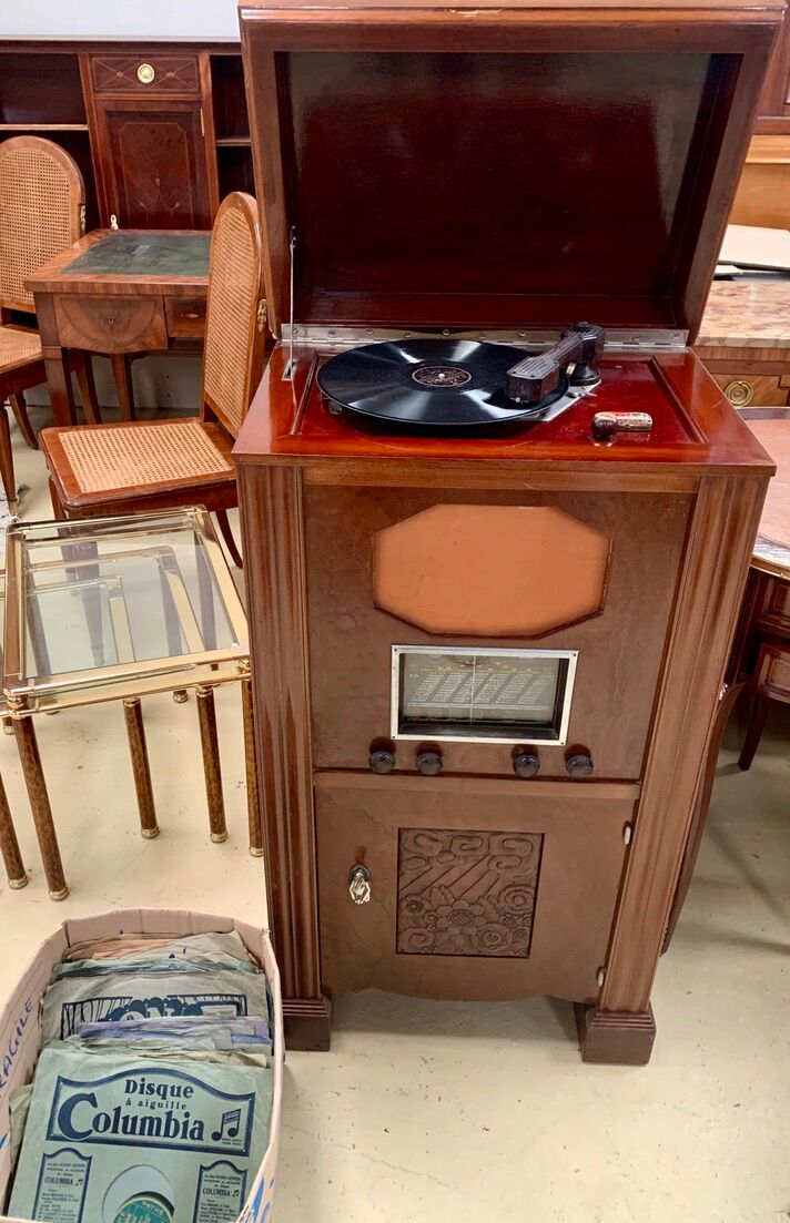 Radio Furniture and Record Player Art Deco era