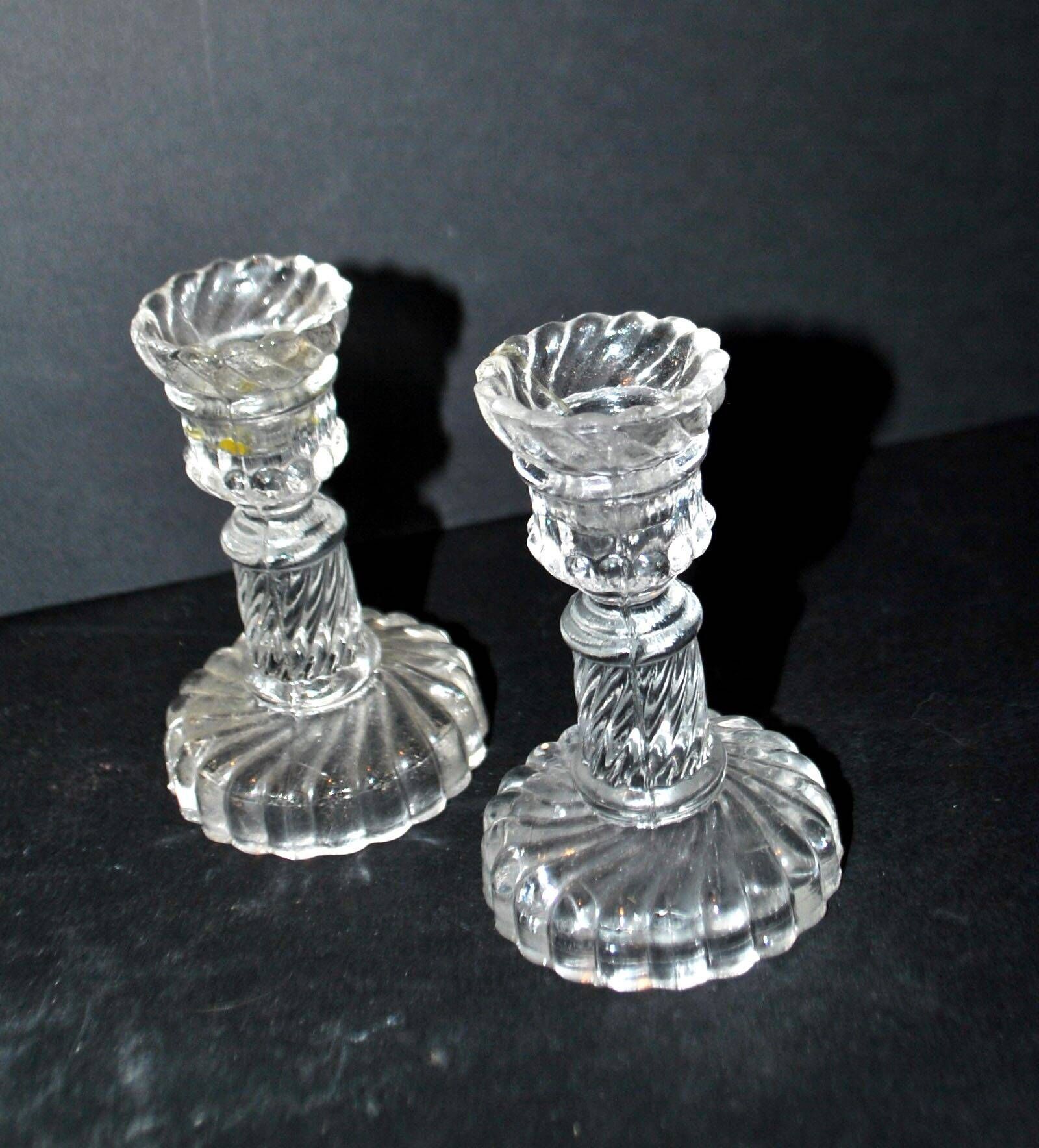 Portieux set of 2 toy molded glass candle holders - bamboo torso torches