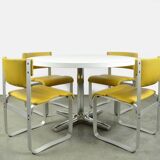 Ensemble de table à manger vintage, 4 chaises à manger Asko « Pulkka », table Ilmari Lappalainen & Pastoe années 60-70